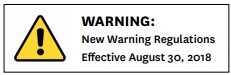 Proposition 65 Warning Regulations Effective August 30, 2018